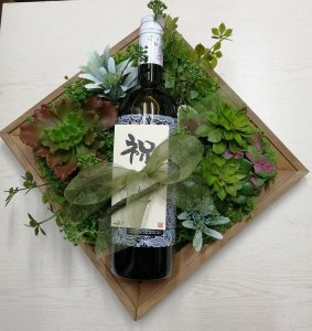 アーティフィシャルフラワー❝グリーンボード❞＆ワインセット