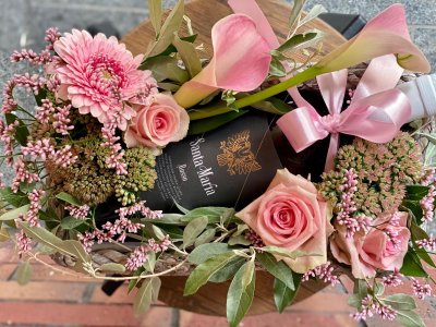 生花とワインのセット